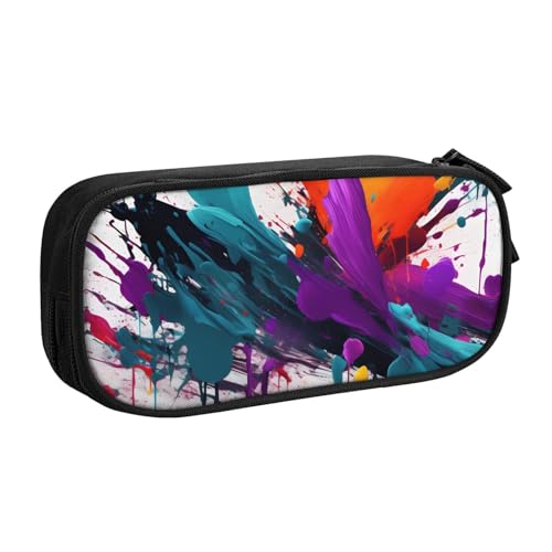 Yyoretp Federmäppchen mit großem Fassungsvermögen, doppelschichtiger Reißverschluss, Make-up-Tasche, Stiftebox., Schwarz , Einheitsgröße, Kosmetikkoffer von Yyoretp