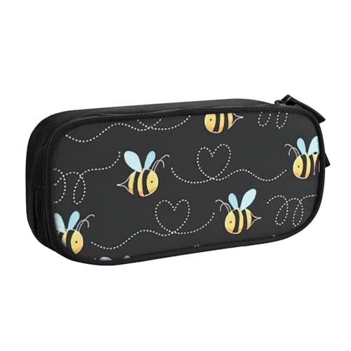 Yyoretp Federmäppchen mit großem Fassungsvermögen, doppelschichtiger Reißverschluss, Make-up-Tasche, Stiftebox., Schwarz , Einheitsgröße, Kosmetikkoffer von Yyoretp