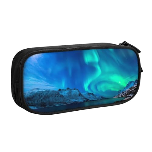 Yyoretp Federmäppchen mit großem Fassungsvermögen, doppelschichtiger Reißverschluss, Make-up-Tasche, Stiftebox., Schwarz , Einheitsgröße, Kosmetikkoffer von Yyoretp