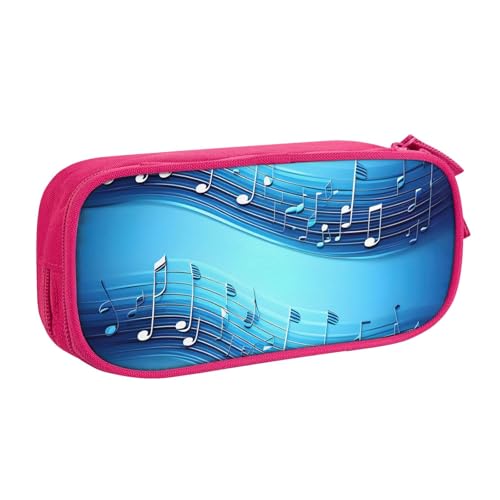 Yyoretp Federmäppchen mit großem Fassungsvermögen, himmelblau, mit Musiknoten-Druck, doppellagiger Reißverschluss, Make-up-Tasche, Stiftebox., rose, Einheitsgröße, Kosmetikkoffer von Yyoretp