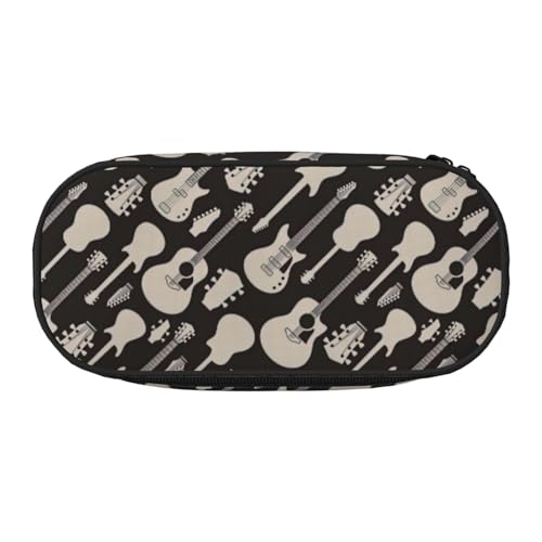 Yyoretp Federmäppchen mit großem Fassungsvermögen, mit Gitarrenmuster, großes Federmäppchen, Schreibwaren, Stifteetui für Bürobedarf von Yyoretp
