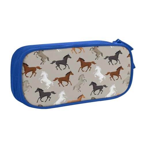 Yyoretp Federmäppchen mit großem Fassungsvermögen, niedliches Pferde-Aufdruck, doppellagiger Reißverschluss, Make-up-Tasche, Stiftebox., blau, Einheitsgröße, Kosmetikkoffer Yyoretp Federmäppchen mit großem Fassungsvermögen, niedliches Pferde-Aufdruck, doppellagiger Reißverschluss, Make-up-Tasche, Stiftebox., blau, Einheitsgröße, Kosmetikkoffer von Yyoretp
