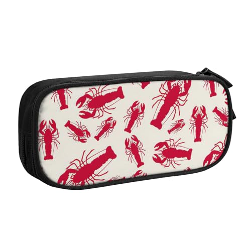 Yyoretp Federmäppchen mit großem Fassungsvermögen, roter Hummer-Druck, doppellagiger Reißverschluss, Make-up-Tasche, Federmäppchen., Schwarz , Einheitsgröße, Kosmetikkoffer Yyoretp Federmäppchen mit großem Fassungsvermögen, roter Hummer-Druck, doppellagiger Reißverschluss, Make-up-Tasche, Federmäppchen., Schwarz , Einheitsgröße, Kosmetikkoffer von Yyoretp