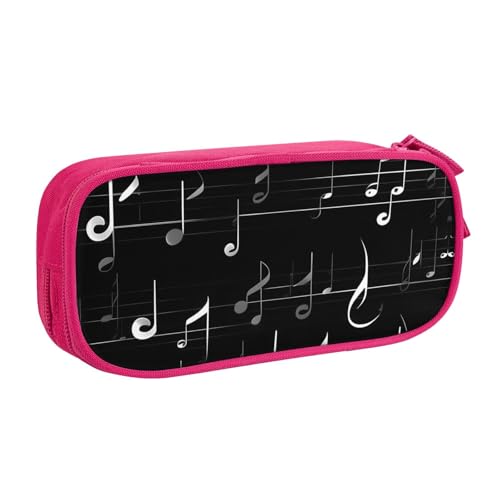 Yyoretp Federmäppchen mit großem Fassungsvermögen, schwarz, mit Musiknoten-Druck, doppellagiger Reißverschluss, Make-up-Tasche, Stiftebox., rose, Einheitsgröße, Kosmetikkoffer von Yyoretp