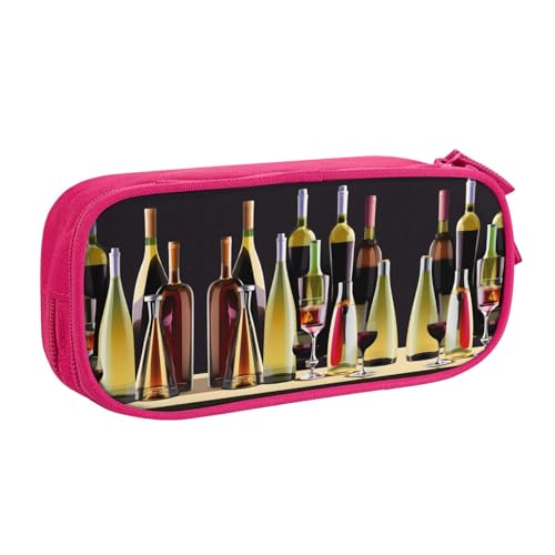 Yyoretp Federmäppchen mit großem Fassungsvermögen für Cocktailgläser und Weinflaschen, doppellagiger Reißverschluss, Make-up-Tasche, Stiftebox., rose, Einheitsgröße, Kosmetikkoffer von Yyoretp