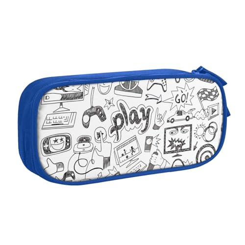 Yyoretp Federmäppchen mit großem Fassungsvermögen für Videospiele, Jungen, doppellagiger Reißverschluss, Make-up-Tasche, Federmäppchen., blau, Einheitsgröße, Kosmetikkoffer von Yyoretp
