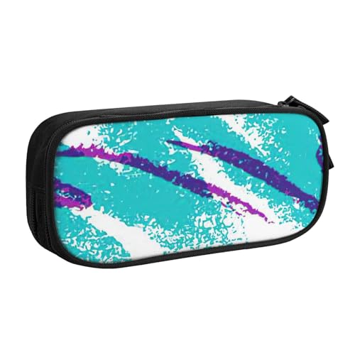 Yyoretp Federmäppchen mit großem Fassungsvermögen im 90er-Jahre-Design, doppellagiger Reißverschluss, Make-up-Tasche, Stiftebox., Schwarz , Einheitsgröße, Kosmetikkoffer von Yyoretp