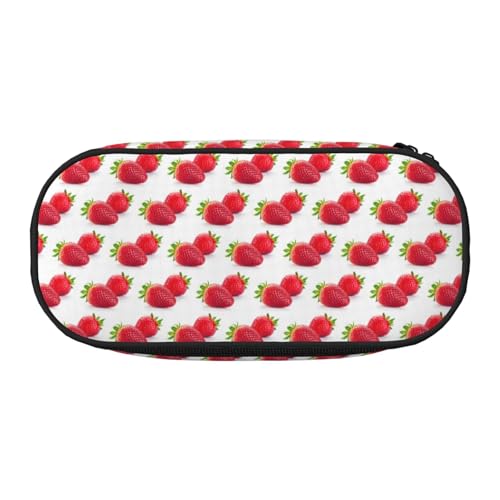 Yyoretp Federmäppchen mit großem Fassungsvermögen und Erdbeerdruck, großes Federmäppchen, Schreibwaren, Stifteetui für Bürobedarf von Yyoretp