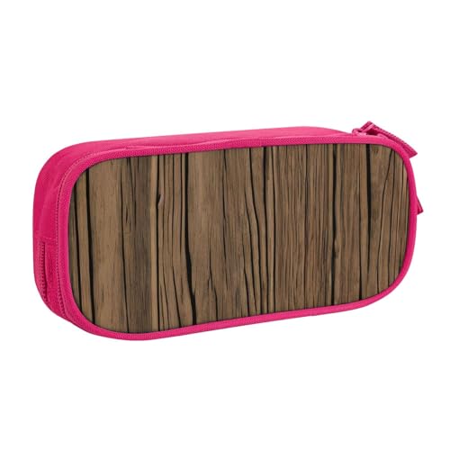 Yyoretp Federmäppchen mit großem Fassungsvermögen und Holzmaserung, doppellagiger Reißverschluss, Make-up-Tasche, Stiftebox., rose, Einheitsgröße, Kosmetikkoffer von Yyoretp