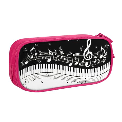 Yyoretp Federmäppchen mit großem Fassungsvermögen und Musiknoten-Druck, doppellagiger Reißverschluss, Make-up-Tasche, Stiftebox., rose, Einheitsgröße, Kosmetikkoffer von Yyoretp