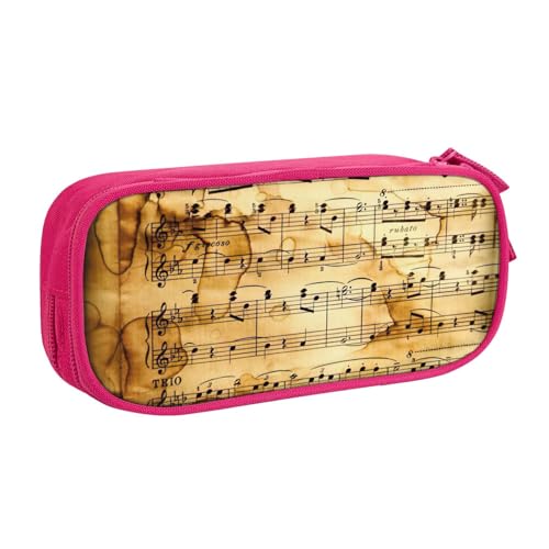 Yyoretp Federmäppchen mit großem Fassungsvermögen und Musiknoten-Druck, doppellagiger Reißverschluss, Make-up-Tasche, Stiftebox., rose, Einheitsgröße, Kosmetikkoffer Yyoretp Federmäppchen mit großem Fassungsvermögen und Musiknoten-Druck, doppellagiger Reißverschluss, Make-up-Tasche, Stiftebox., rose, Einheitsgröße, Kosmetikkoffer von Yyoretp