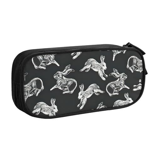 Yyoretp Federmäppchen mit großem Fassungsvermögen und doppelschichtigem Reißverschluss, Make-up-Tasche, Stiftebox., Schwarz , Einheitsgröße, Kosmetikkoffer von Yyoretp