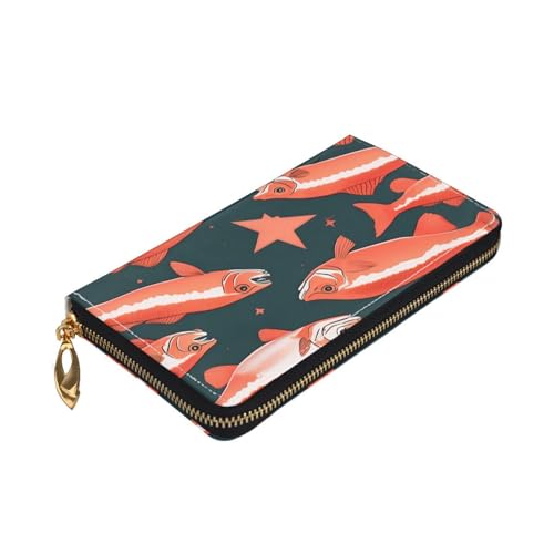 Yyoretp Geldbörse aus hochwertigem Leder, mit Reißverschluss, für Damen und Herren, Scheckbuchhülle, RFID-Blockierung von Yyoretp