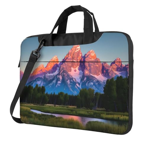 Yyoretp Grand Teton Laptoptasche mit Nationalpark-Druck, tragbare Laptoptasche, kompatibel mit 13-16 Zoll (33 - 40,6 cm), Schwarz , 15.6 inch von Yyoretp