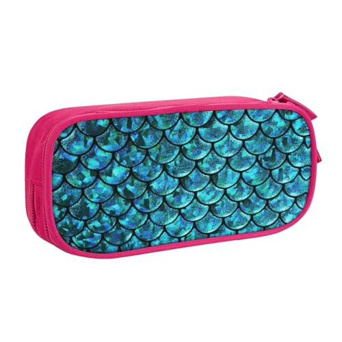 Yyoretp Große Kapazität Fischschuppe. Bedrucktes Federmäppchen, doppellagiger Reißverschluss, Make-up-Tasche, Stiftebox., rose, Einheitsgröße, Kosmetikkoffer von Yyoretp