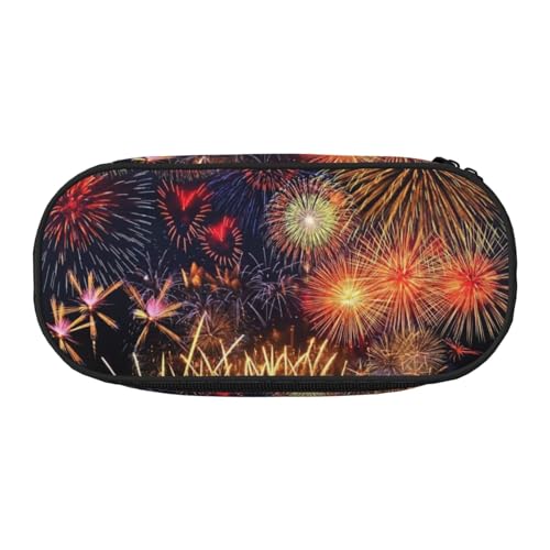 Yyoretp Großes Federmäppchen mit Feuerwerk-Druck, großes Federmäppchen, Schreibwaren, Stifteetui für Bürobedarf von Yyoretp