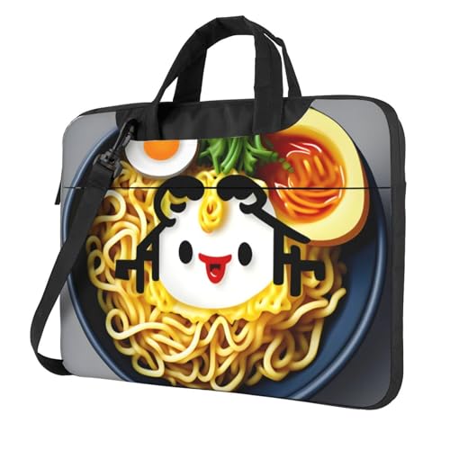 Yyoretp Laptoptasche mit Eierbecher-Nudeln, Ramen-Druck, tragbare Laptoptasche, kompatibel mit 13-16 Zoll (33 - 40,6 cm), Schwarz , 13 inch von Yyoretp