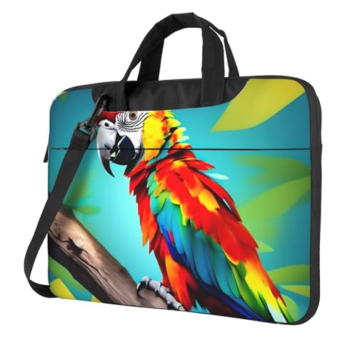 Yyoretp Laptoptasche mit Papageien auf Baum-Druck, tragbare Laptoptasche, kompatibel mit 13-16 Zoll (33 - 40,6 cm), Schwarz , 15.6 inch von Yyoretp
