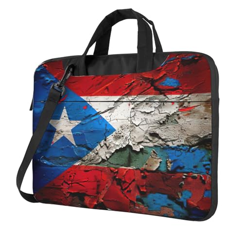 Yyoretp Laptoptasche mit Puerto Rico Tapeten-Flaggen-Druck, tragbare Laptoptasche, kompatibel mit 13-16 Zoll (33-40,6 cm), Schwarz , 13 inch von Yyoretp