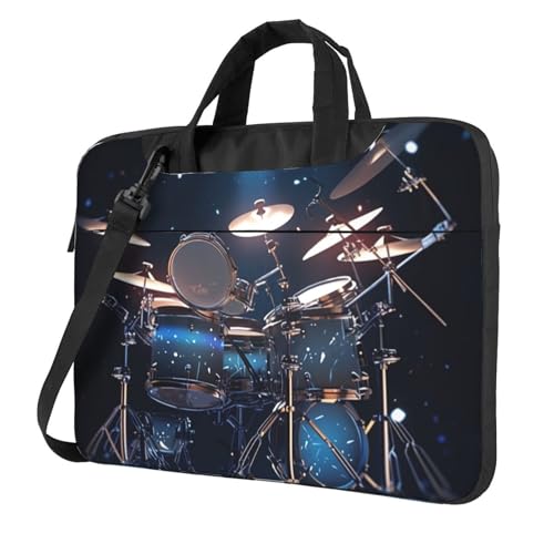 Yyoretp Laptoptasche mit coolem Drum-Setdruck, tragbare Laptophülle, kompatibel mit 13-16 Zoll (33 - 40,6 cm), Schwarz , 14 inch von Yyoretp