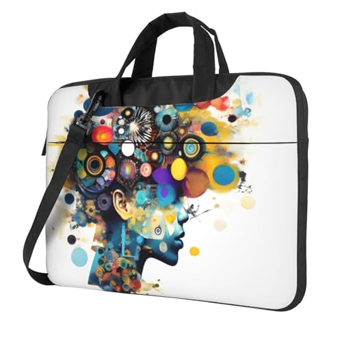 Yyoretp Laptoptasche mit künstlicher Intelligenz, Gehirndruck, tragbare Laptoptasche, kompatibel mit 13-16 Zoll (33 - 40,6 cm), Schwarz , 15.6 inch von Yyoretp
