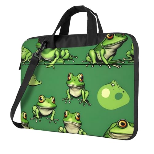 Yyoretp Laptoptasche mit lustigem Frosch-Motiv, tragbare Laptoptasche, kompatibel mit 13-16 Zoll (33 - 40,6 cm), Schwarz , 13 inch von Yyoretp