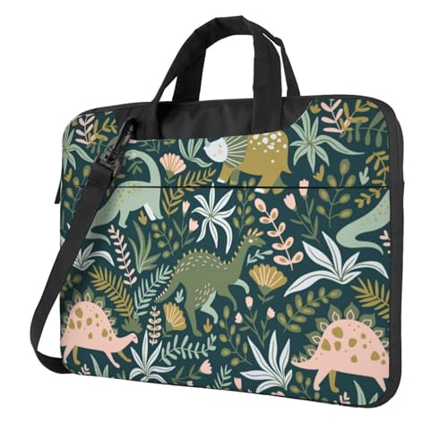 Yyoretp Laptoptasche mit niedlichem Dinosaurier-Druck, tragbare Laptophülle, kompatibel mit 13-16 Zoll (33 - 40,6 cm), Schwarz , 13 inch von Yyoretp