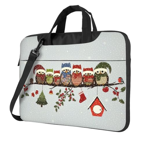 Yyoretp Laptoptasche mit niedlichem Weihnachtsmotiv auf Ast, tragbare Laptoptasche, kompatibel mit 13-16 Zoll (33 - 40,6 cm), Schwarz , 15.6 inch von Yyoretp