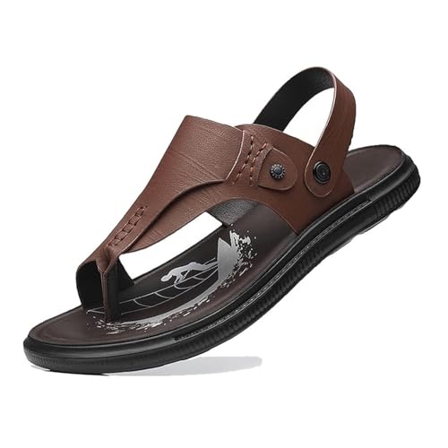 Atmungsaktive Herren-Sandalen Mit Verstellbarer Fußgewölbeunterstützung Und Ballenzehen-Sandalen, Atmungsaktive Lässige Flip-Flops Mit Offener Zehenpartie Und Rutschfester Sohle(Brown,42 EU) von Yytcsjz