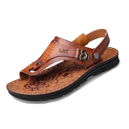 Atmungsaktive Sommer-Sandalen Zum Hineinschlüpfen Mit Fußgewölbeunterstützung Und Orthopädischer Ballenzehen-Korrektur Für Herren, Bequeme Verstellbare Und rutschfeste Leder-Flip-Flops(Brown,44 EU) Atmungsaktive Sommer-Sandalen Zum Hineinschlüpfen Mit Fußgewölbeunterstützung Und Orthopädischer Ballenzehen-Korrektur Für Herren, Bequeme Verstellbare Und rutschfeste Leder-Flip-Flops(Brown,44 EU) von Yytcsjz