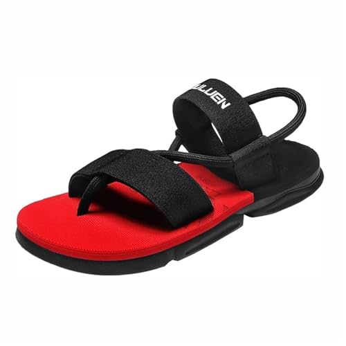 Bequeme Hallux-Valgus-Hausschuhe, Herren-Sommer-Sandalen Mit Rutschfester Sohle Und Verstellbarem Kreuzriemen Zur Unterstützung Der Fußgewölbe Und Zur Korrektur Von Ballenzehen, Flops(Red,44 EU) von Yytcsjz
