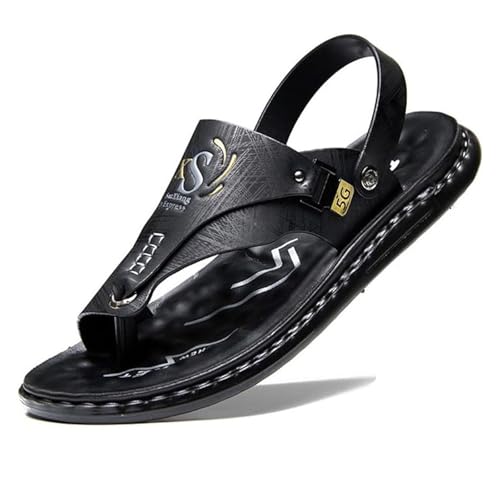 Flache Herren-Outdoor-Hausschuhe, Bequeme Strapazierfähige Herren-Sandalen Mit Fußgewölbeunterstützung, Weich Und Atmungsaktiv Orthopädische Ballenzehen-Sohle, rutschfeste Sommer-Flip(Black,43 EU) Flache Herren-Outdoor-Hausschuhe, Bequeme Strapazierfähige Herren-Sandalen Mit Fußgewölbeunterstützung, Weich Und Atmungsaktiv Orthopädische Ballenzehen-Sohle, rutschfeste Sommer-Flip(Black,43 EU) von Yytcsjz