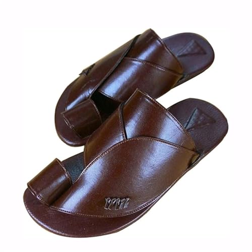 Orthopädische Herrensandalen, rutschfeste, Orthopädische Herren-Sandalen Für Den Strand Und Den Außenbereich Bei Ballenzehen, Bequeme Flip-Flops Mit Clip-Toe-Zehenkorrektur, Für Zehen(Brown,42 EU) von Yytcsjz