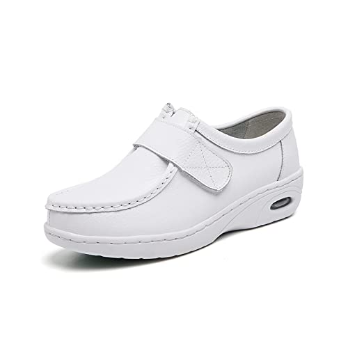 Orthopädische Krankenpflege Schuhe Frauen, mit Arch Support, Atmungsaktive Weiche rutschfeste Sohle Arbeit Krankenschwester Mates Schuhe für Krankenhaus, Küche (Color : White, Size : 35 EU) von Yytcsjz