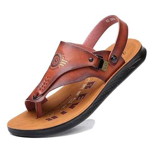 Outdoor-Sandalen Für Herren, rutschfeste Orthopädische Sommersandalen Mit Fußgewölbeunterstützung Zur Korrektur Von Ballenzehen, wasserdichte Sportliche Outdoor-Zehentrenner, Valgus(Brown,38 EU) von Yytcsjz