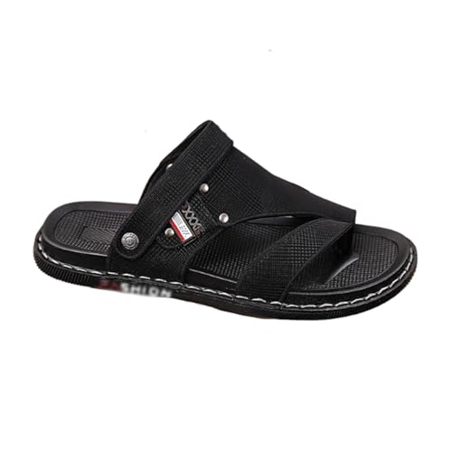 Rutschfeste Atmungsaktive Herren-Strandsandalen Mit Fußgewölbeunterstützung Zur Linderung Von Ballenzehen, Bequeme Zehen-Korrektur-Flip-Flops Für Den Außenbereich, Für Krumme Fußgewölbe(Black,39 EU) von Yytcsjz