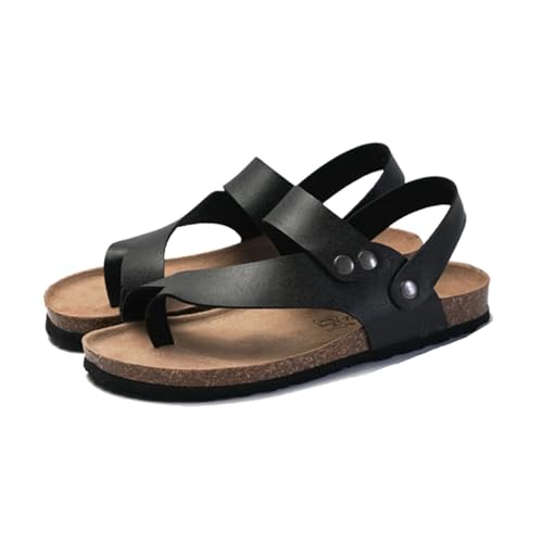 Sommer-Hausschuhe Für Herren Bei Plantarfasziitis, Bequeme, Atmungsaktive Verstellbare Orthopädische Sandalen Mit Fußgewölbeunterstützung, Lässige Offene Strand-Slipper Hineinschlüpfen(Black,44 EU) von Yytcsjz