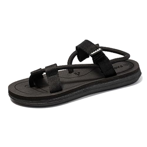 Sommer-Sandalen Für Ballenzehen, Herren-Sandalen Mit Verstellbarem Kreuzriemen Und Fußgewölbeunterstützung Zur Korrektur Von Ballenzehen, Lässige rutschfeste Flip Zehenclip Fußkorrektur(Black,40 EU) von Yytcsjz