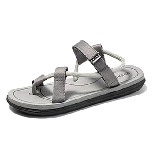 Sommer-Sandalen Für Ballenzehen, Herren-Sandalen Mit Verstellbarem Kreuzriemen Und Fußgewölbeunterstützung Zur Korrektur Von Ballenzehen, Lässige rutschfeste Flip Zehenclip Fußkorrektur(Gris,45 EU) von Yytcsjz