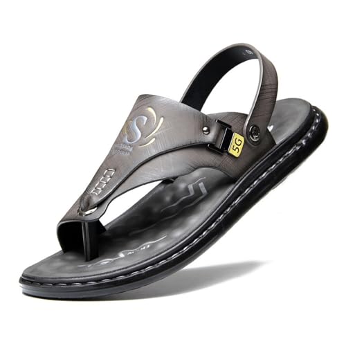 Sommer-Sandalen Gegen Ballenzehen, Bequeme Weiche rutschfeste Und Atmungsaktive Orthopädische Sandalen Für Herren Mit Fußgewölbeunterstützung, Flache Hausschuhe Korrektur Ballenzehen(Gris,47 EU) von Yytcsjz