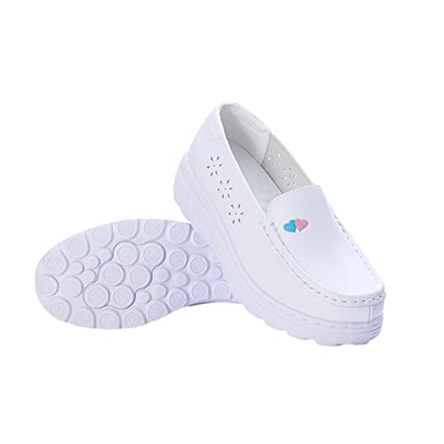 Women's Healthcare Krankenschwester Schuhe, Ausgehöhlt Frühling Sommer Atmungsaktivem Leder Professionelle Und Rutschfeste Krankenpflege Arbeit Schuhe Für Krankenhaus Krankenschwester Ärzte ( Color : von Yytcsjz