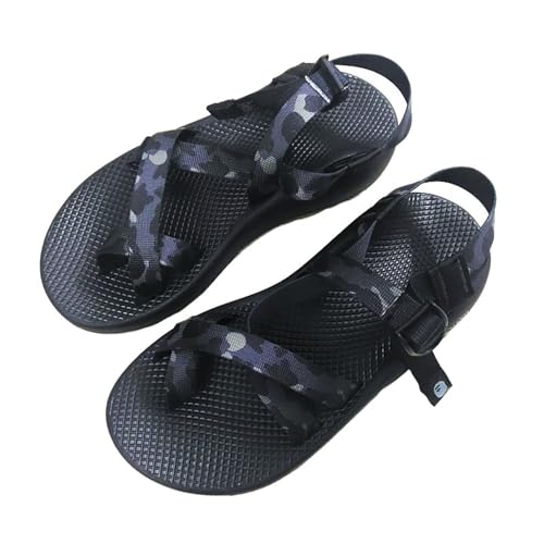Yytcsjz Flache Herren-Outdoor-Hausschuhe, Herren-Sommersandalen Mit Verstellbarem Atmungsaktivem Riemen Und Ballenzehen-Korrektur, Lässige Flip-Flops Weich Und rutschfest, Bei Hallux Valgus(B,41 EU) von Yytcsjz