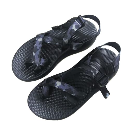 Yytcsjz Flache Herren-Outdoor-Hausschuhe, Herren-Sommersandalen Mit Verstellbarem Atmungsaktivem Riemen Und Ballenzehen-Korrektur, Lässige Flip-Flops Weich Und rutschfest, Bei Hallux Valgus(D,43 EU) von Yytcsjz