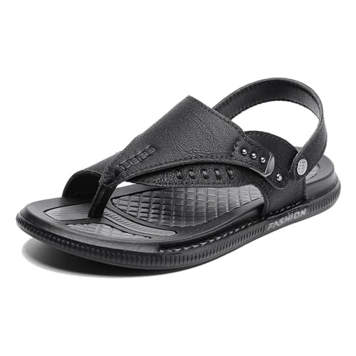 Yytcsjz Orthopädische Sommer-Strandsandalen Für Herren Mit Fußgewölbeunterstützung Und Rutschfester Bunion-Valgus-Sohle,Sohle Plantarfasziitis(Black,46 EU) von Yytcsjz