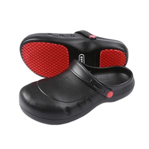 Yytcsjz rutschfeste Küchenschuhe Für Herren, Herren-Schuhe Mit Stahlkappe rutschfest Leicht Stoßdämpfend Sicherheit Arbeits- Und Kochschuhe, Koch-Clogs Für Den Innen- Und Außenbereich(40 EU) von Yytcsjz