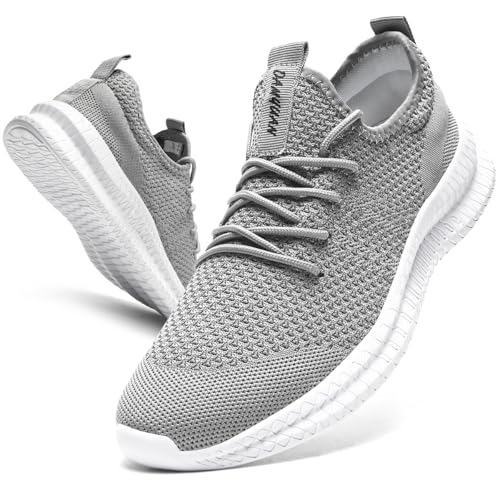 Yytlch Damen-Sneaker zum Reinschlüpfen, Schnürschuh, Laufen, Workout, gestrickt, atmungsaktiv, leicht, Freizeitschuhe für Fitnessstudio, Reisen, Arbeit, 1 x Hellgrau, 41 EU von Yytlch