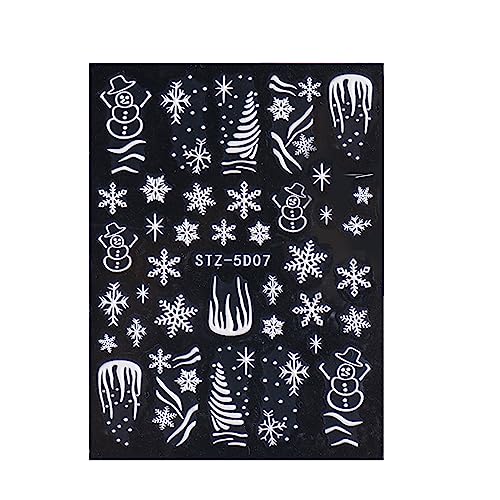 1 Blatt 5d Weihnachts Slider Nagelaufkleber Aufkleber Schneeflocken Selbstkleber Nagelabziehbilder Für Maniküre Schönheitsdekoraufkleber von Yzdysg