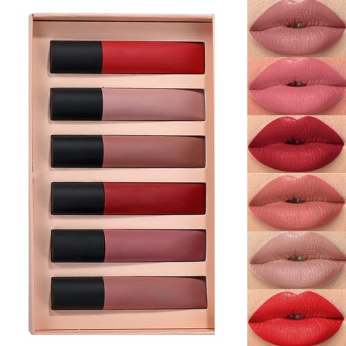 6-teiliges Set Mit Flüssigem Lippenstift Für Frauen Und Mädchen Wasserfester Pigmentierter Lipgloss Schöne Farben Für Jeden Anlass 6-teiliges Set Mit Flüssigem Lippenstift Für Frauen Und Mädchen Wasserfester Pigmentierter Lipgloss Schöne Farben Für Jeden Anlass von Yzdysg
