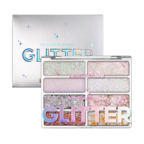 8 Farben Glitzernde Paletten Für Gesicht Und Körper Holographisch Funkelnde Pailletten Für Frauen Und Mädchen Party Make Up Zubehör von Yzdysg