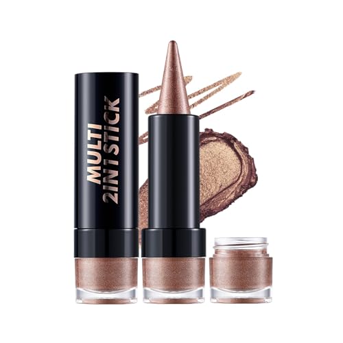 Doppelkopf 2 In 1 Lidschatten Und Stick Blendable Lidschattenstock Praktische Augenschatten Hochpigmentiertes Schwarzes Lidschatten Make Up von Yzdysg
